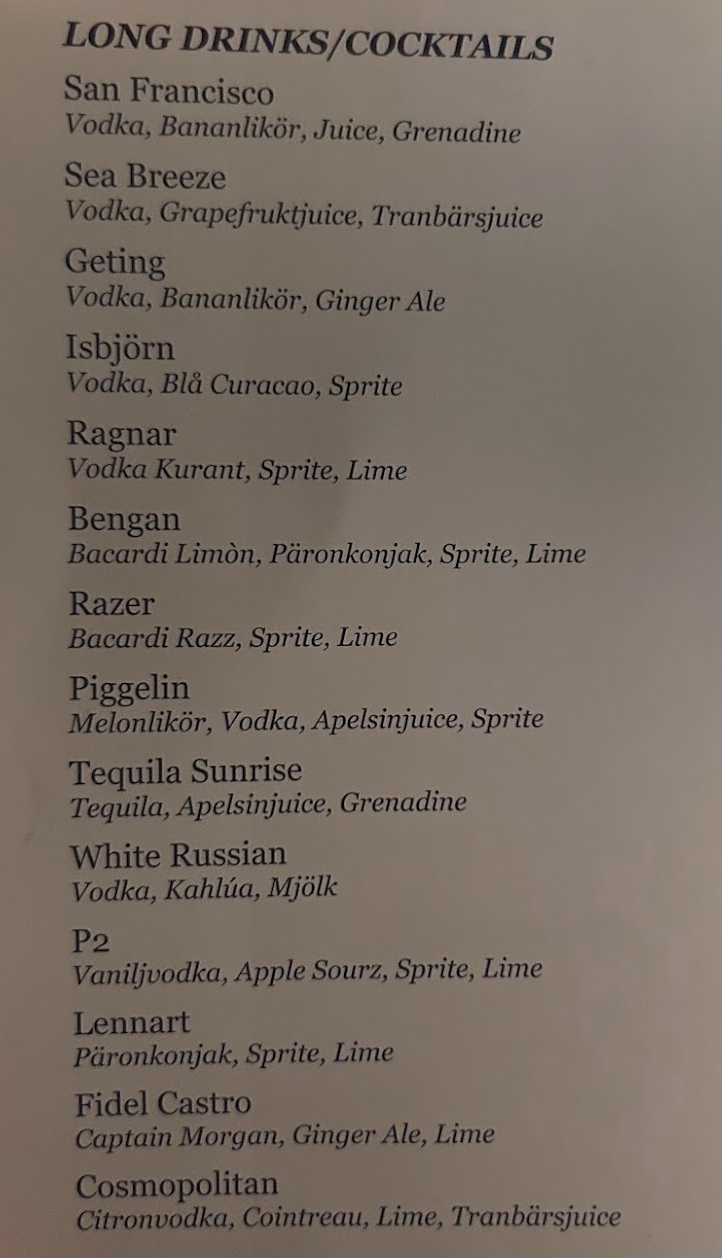 Populära longdrinks att beställa ute